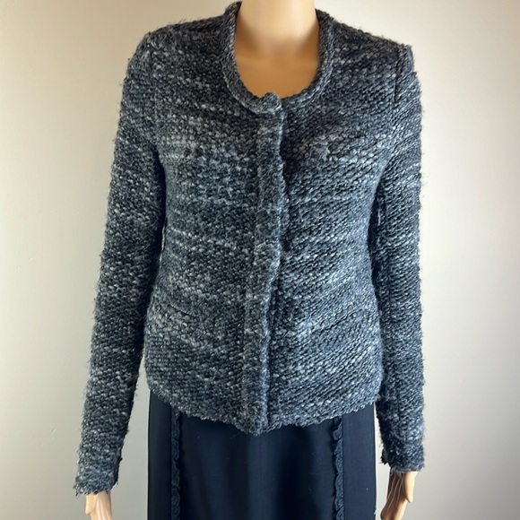 IRO charcoal Grey Carene Tweed Boucle Jacket - Picture 4 of 8